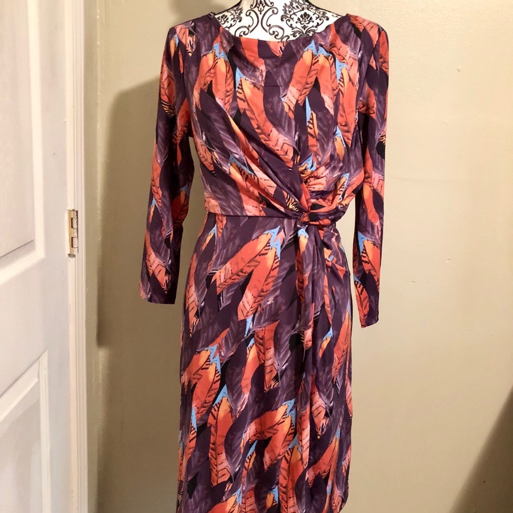 Feather 3/4 Sleeve Dress